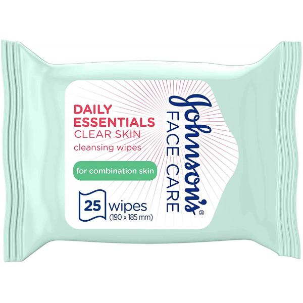 JOHNSON'S® Daily Essentials Facial Wipes Clear Skin 25 (Green)