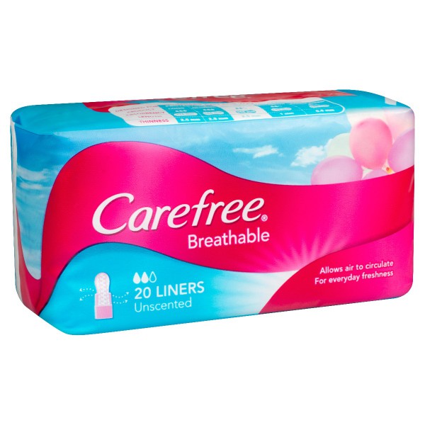 CAREFREE Breathable Liners Folded & Wrapped 20