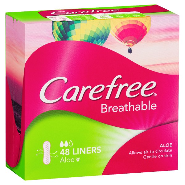 CAREFREE Breathable Liners Aloe 48